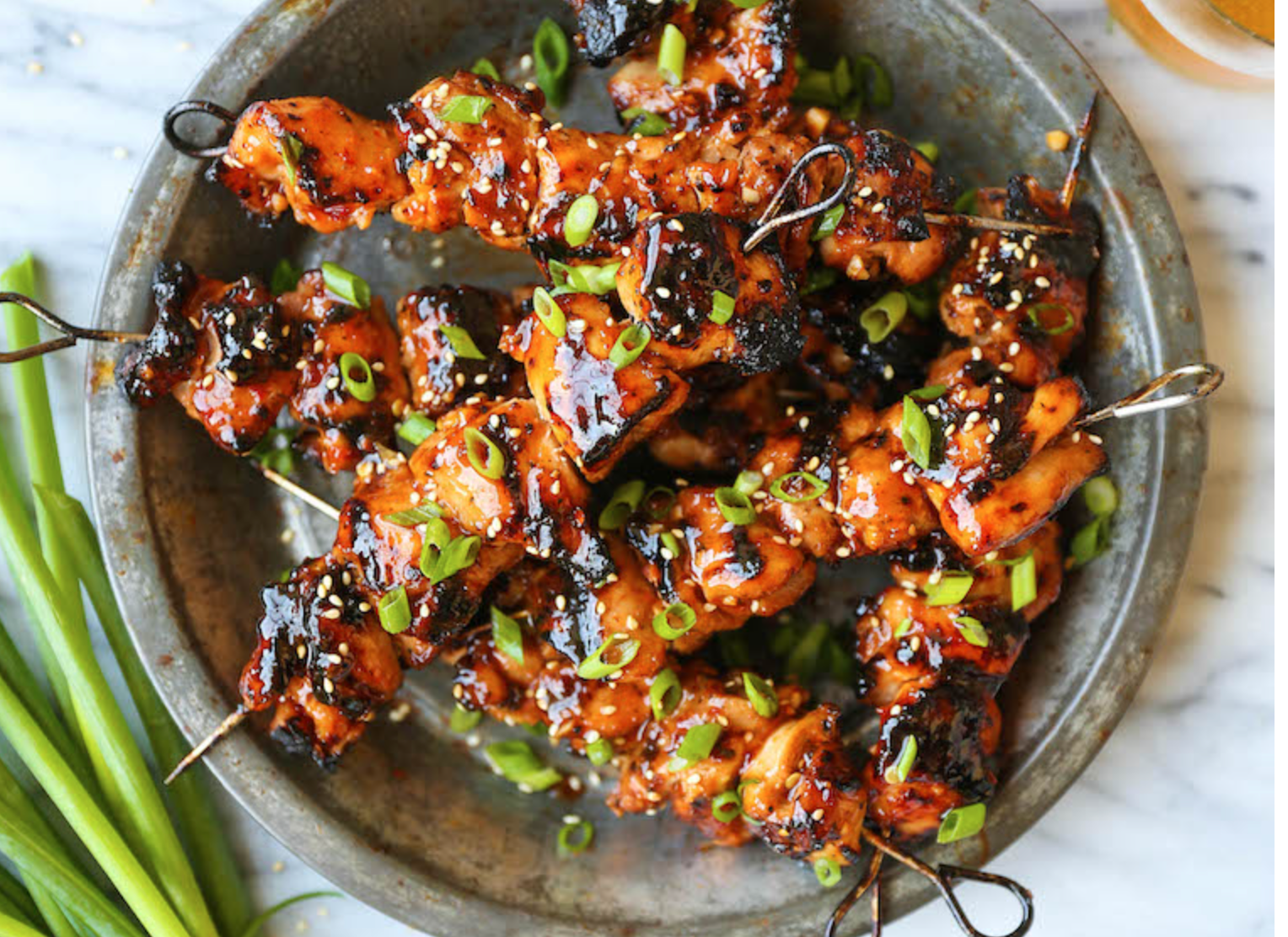 Asian Honey Garlic Chicken Kabobs