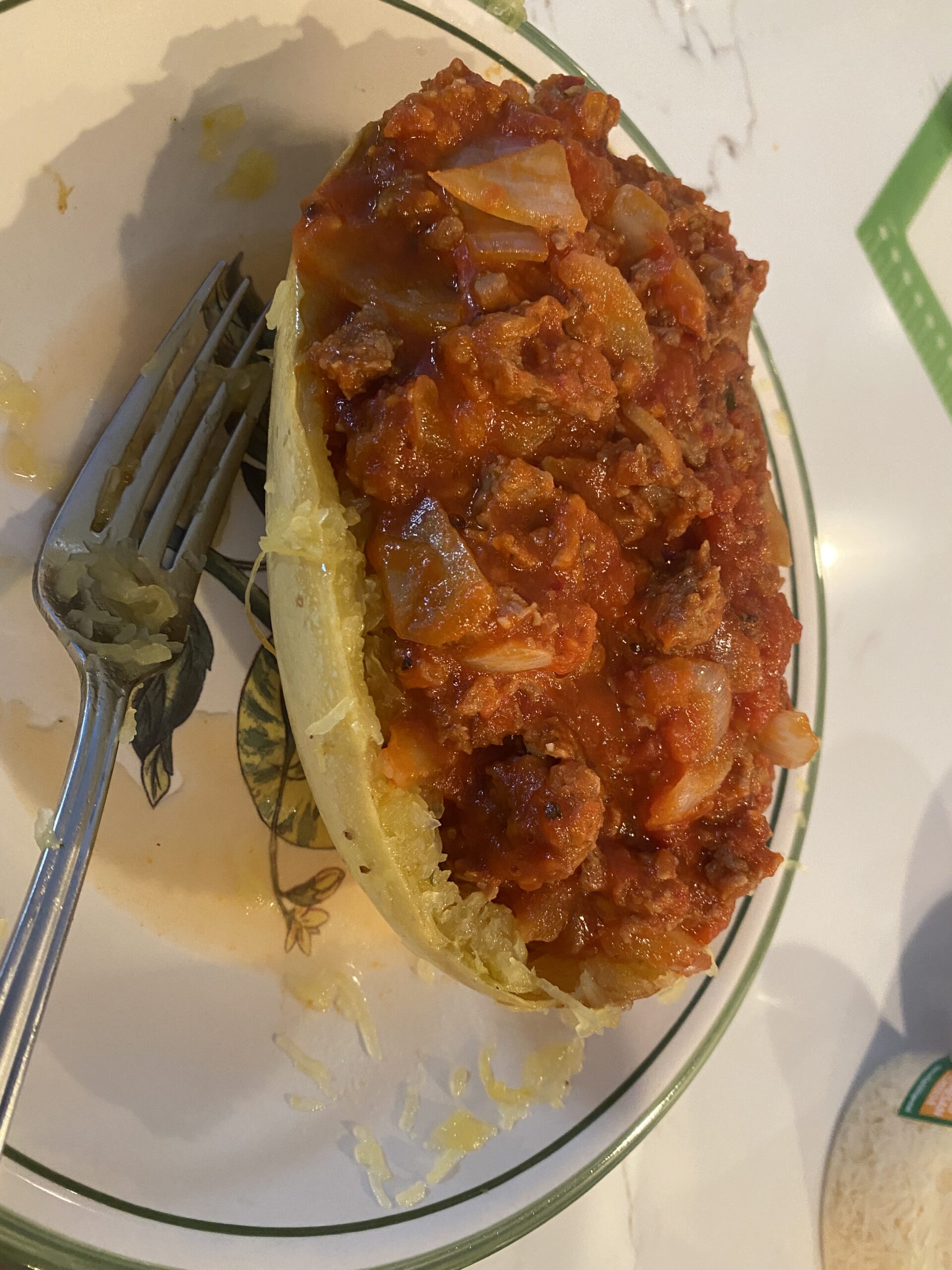 Baked Spaghetti Squash Boats with Plant-Based Beef