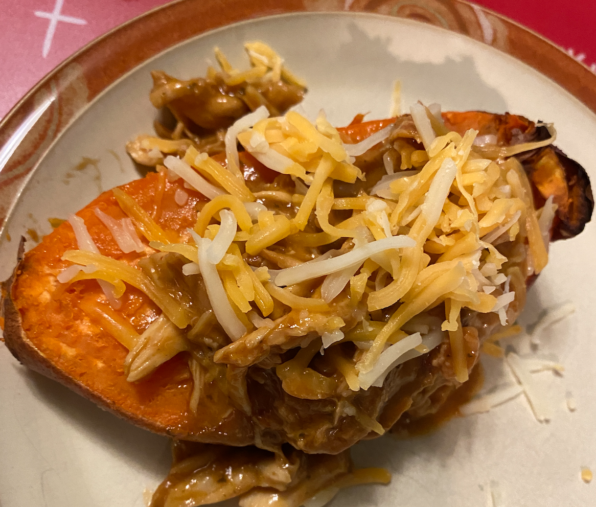 BBQ Chicken Loaded Sweet Potatoes