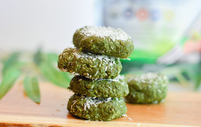 Chewy Matcha Greens Coconut Cookies