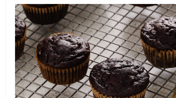 Double Dark Chocolate Zucchini Muffins