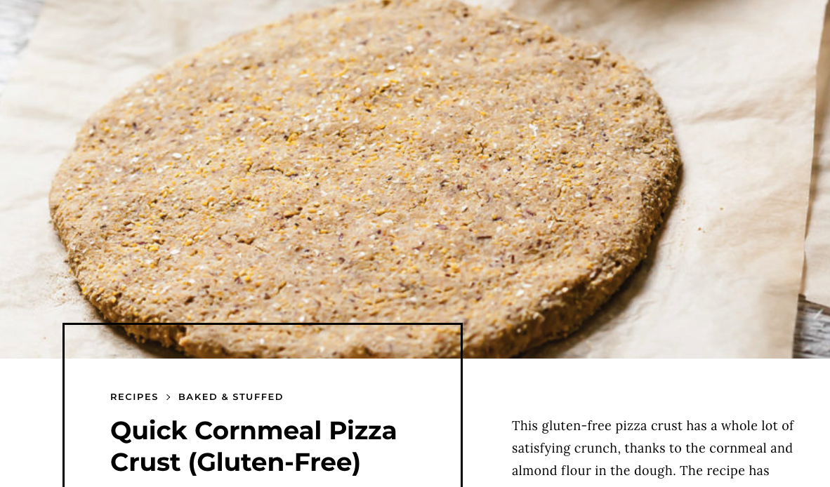 Gluten-Free Cornmeal Pizza Crust
