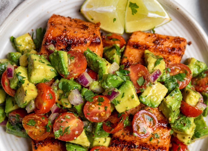 Grilled Salmon with Avocado Salsa