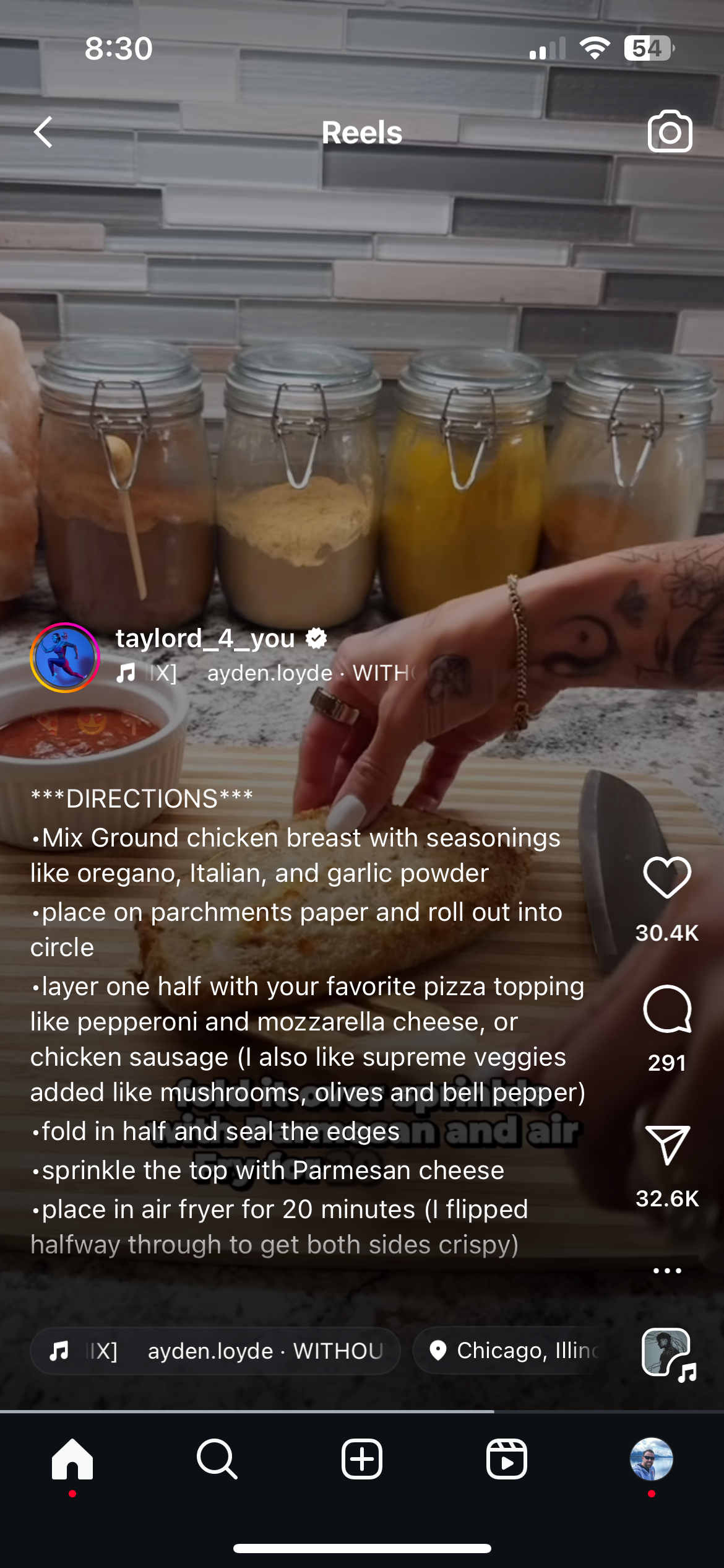 Ground Chicken Calzone