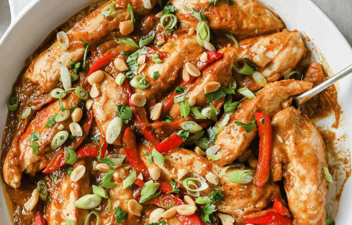 Low Carb Peanut Chicken Skillet