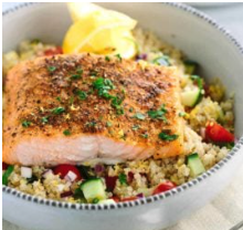 Mediterranean Salmon with Vegetable Quinoa