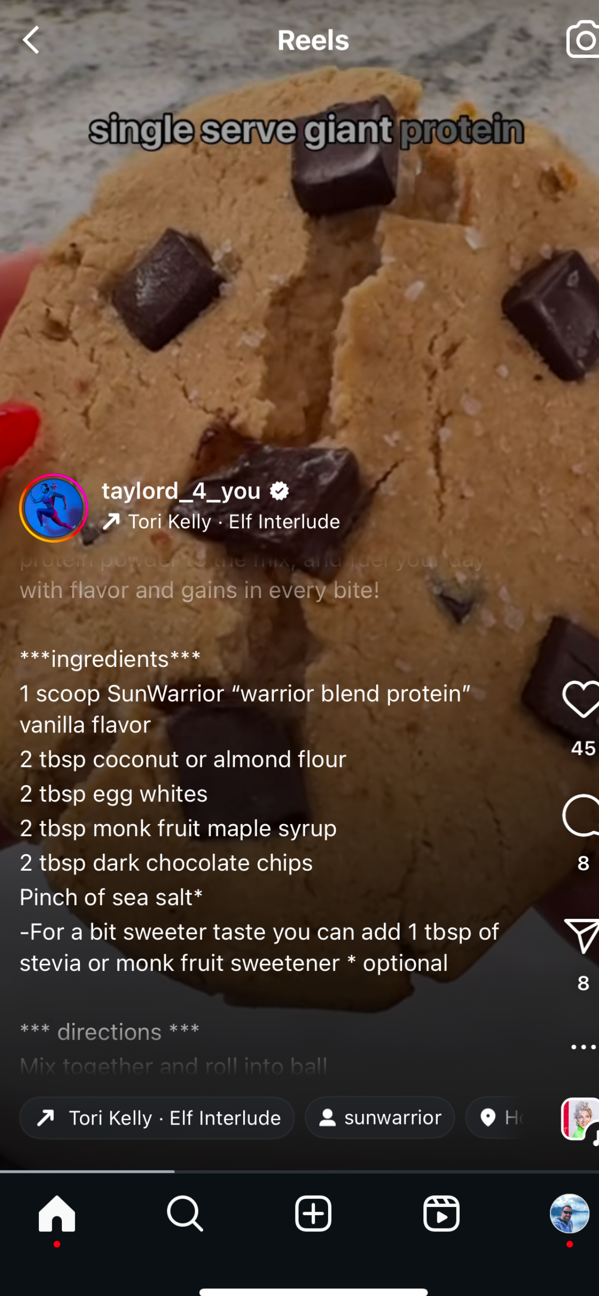 Protein-Packed Chocolate Chip Cookie